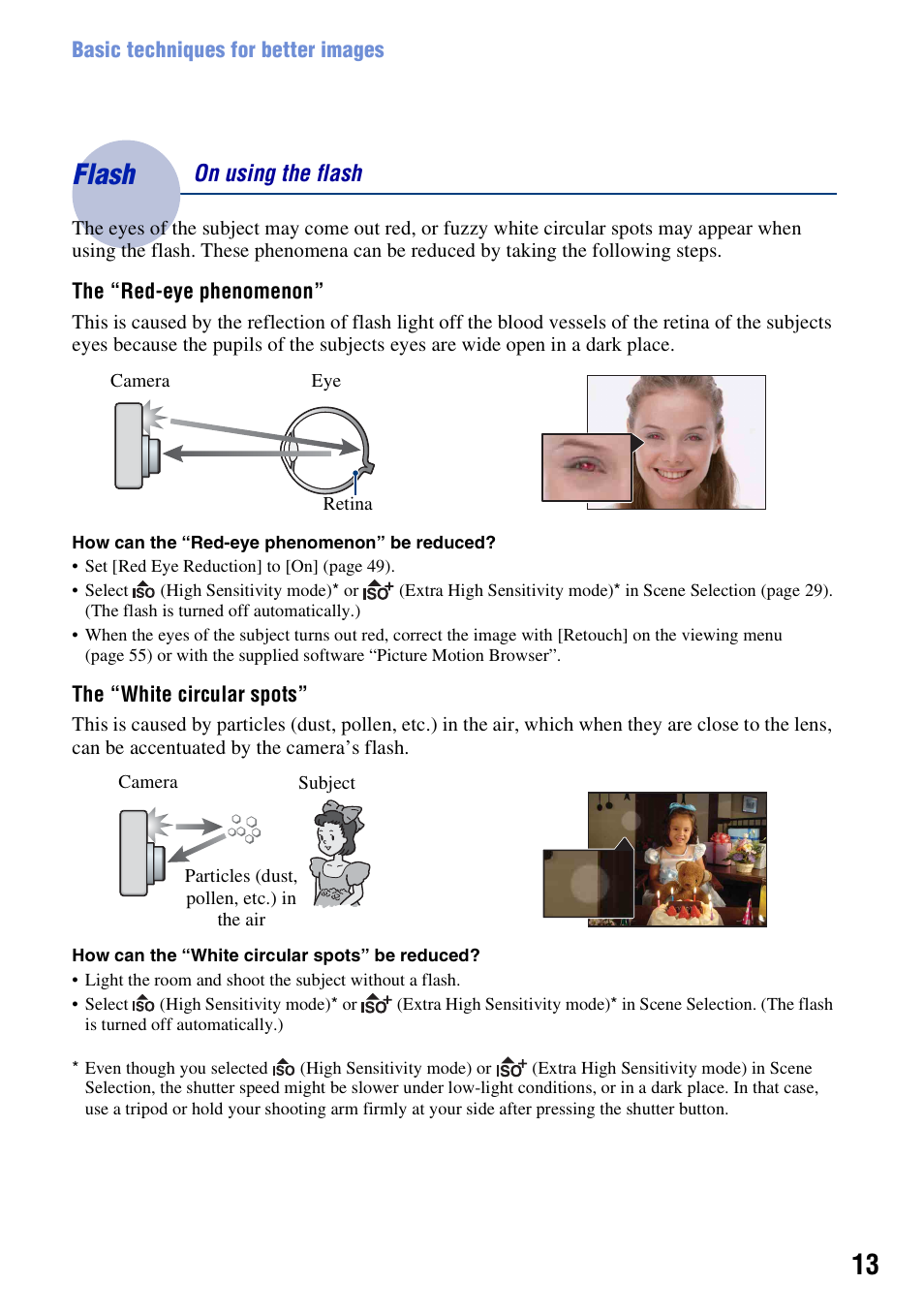 Flash, On using the flash | Sony DSC-W200 User Manual | Page 13 / 126