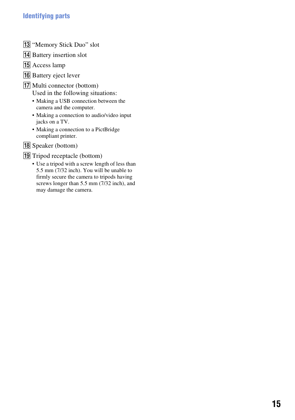 Sony DSC-W200 User Manual | Page 15 / 126