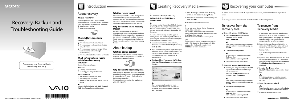 Sony VPCYB14KX User Manual | 2 pages