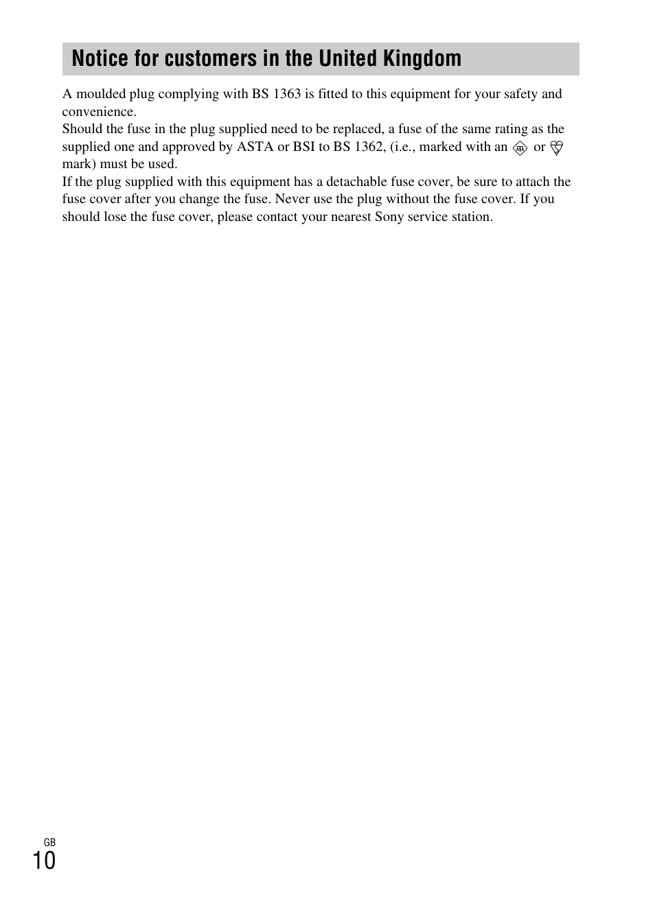 Notice for customers in the united kingdom | Sony DSC-HX100V User Manual | Page 10 / 64
