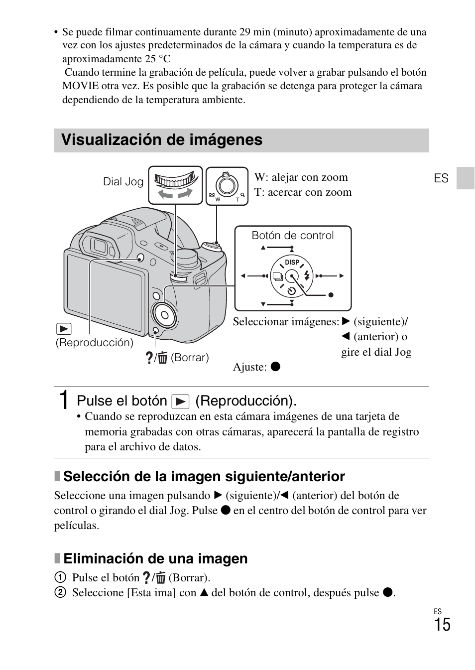 Visualización de imágenes | Sony DSC-HX100V User Manual | Page 47 / 64