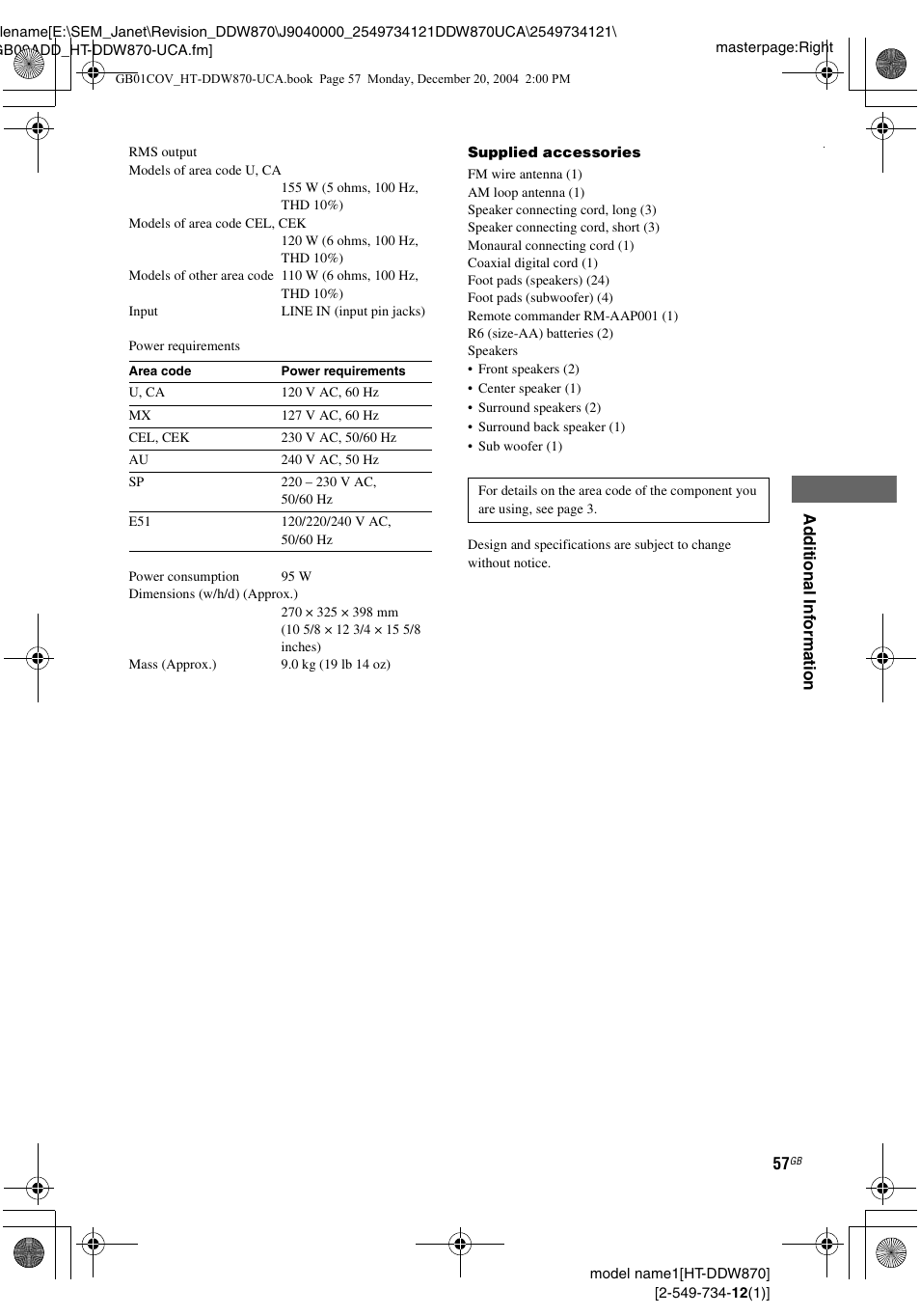 Sony HT-DDW870 User Manual | Page 57 / 60