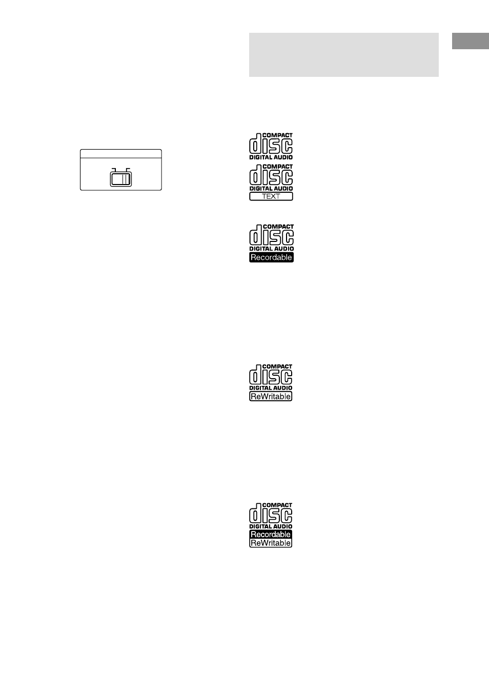 This unit can use the following discs, Connecting the ac power cord | Sony RCD-W50C User Manual | Page 7 / 32