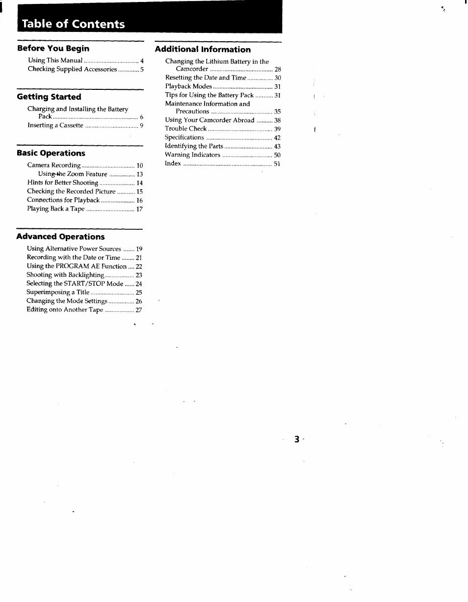 Sony CCD-TR66 User Manual | Page 3 / 51