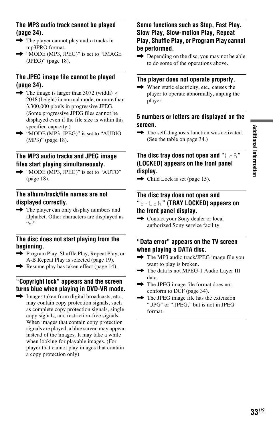 Sony DVP-SR101P User Manual | Page 33 / 48