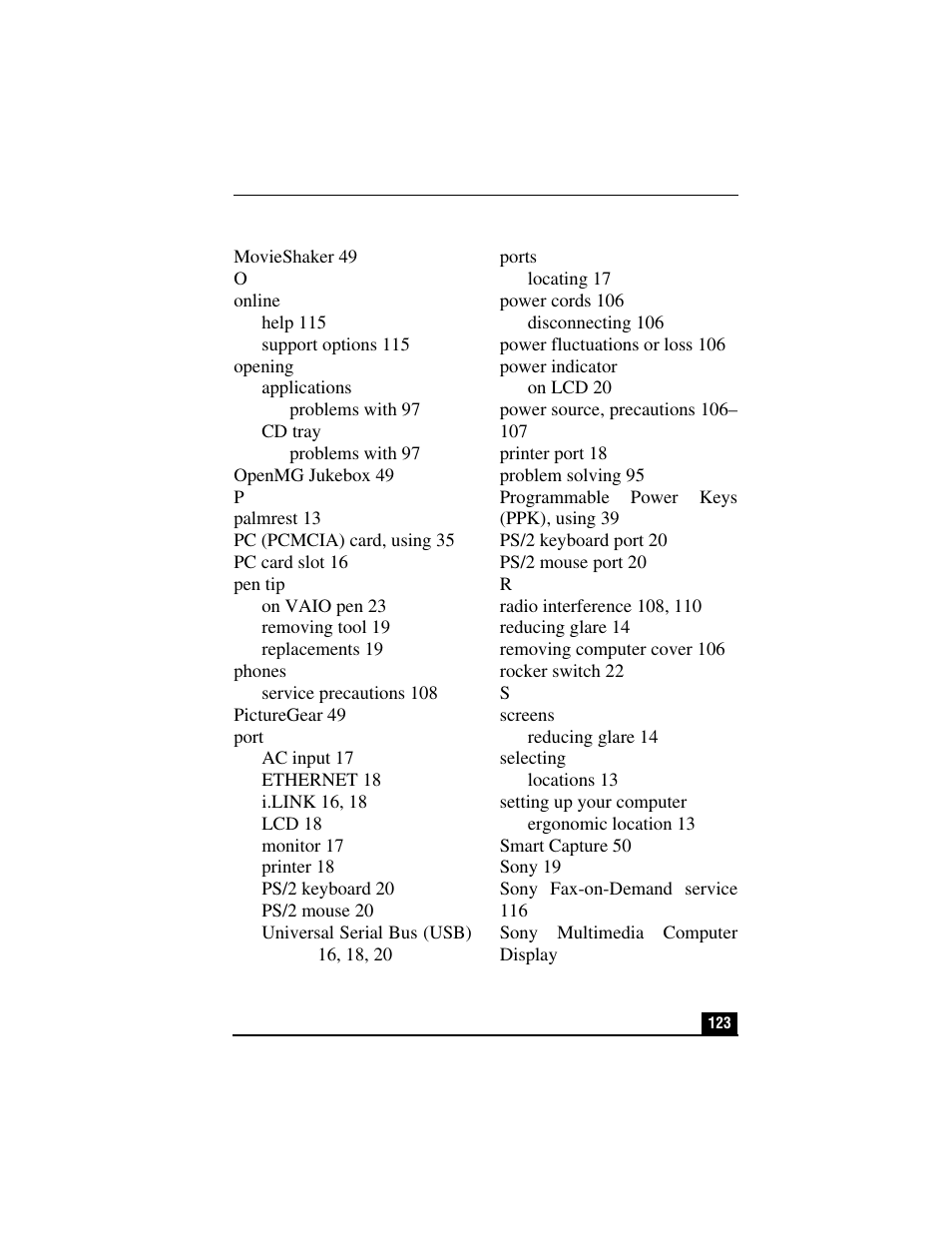 Sony PCV-LX810 User Manual | Page 123 / 124