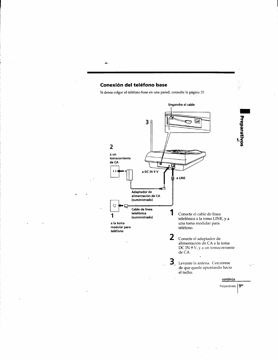 Conexión del teléfono base | Sony SPP-935 User Manual | Page 41 / 62