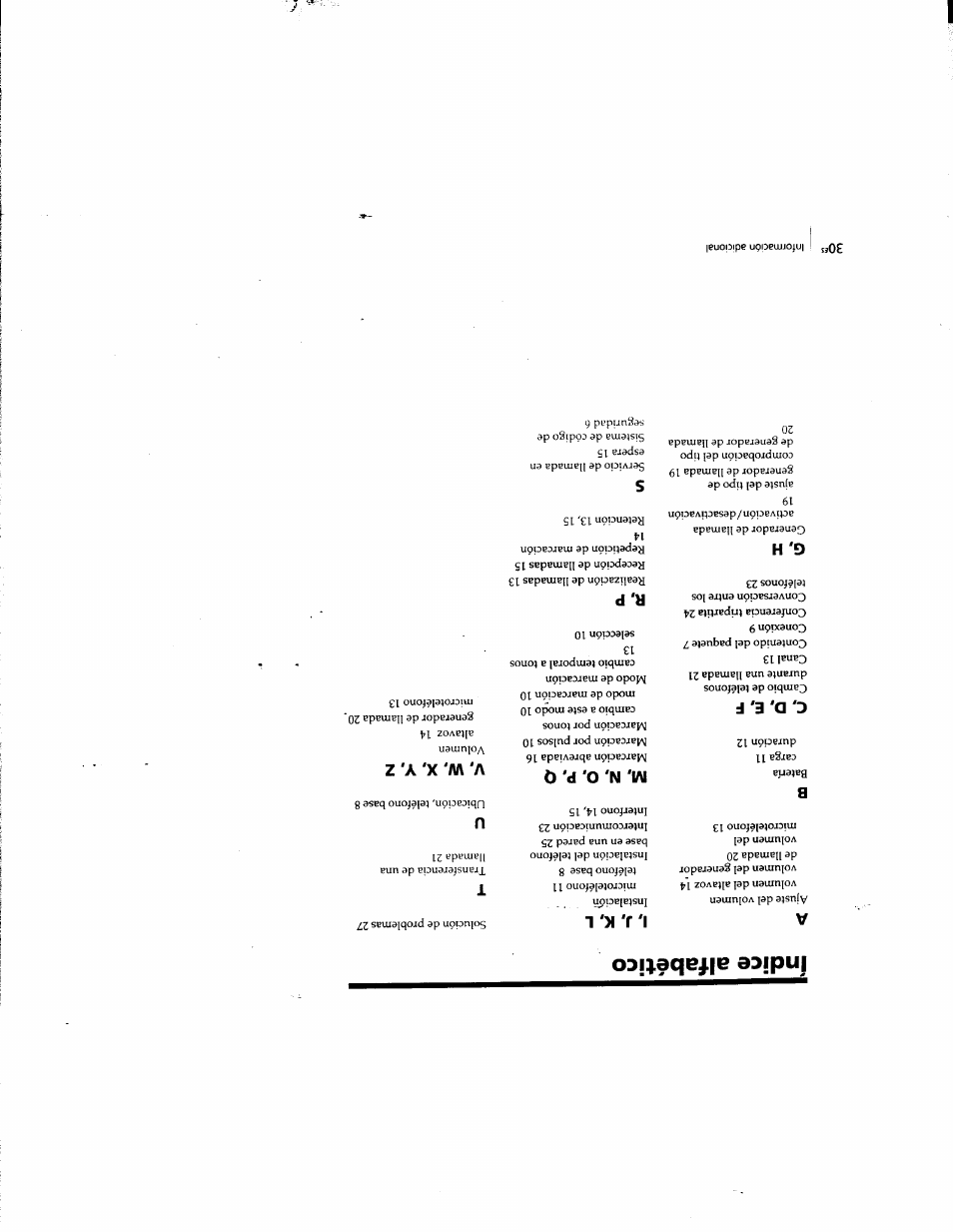 Indice alfabético | Sony SPP-935 User Manual | Page 62 / 62