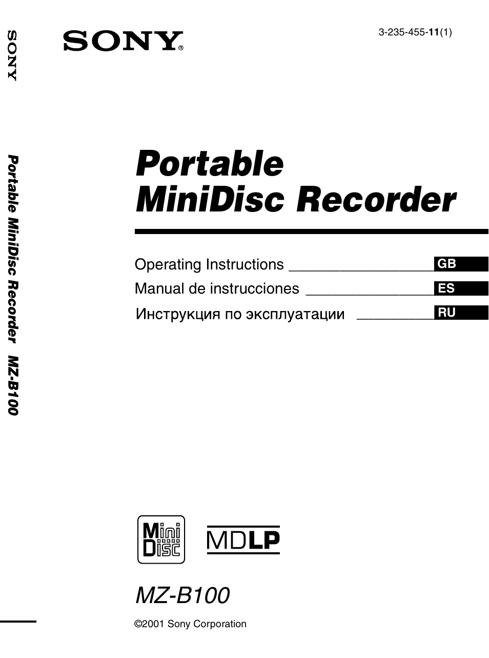 Sony MZ-B100 User Manual | 164 pages