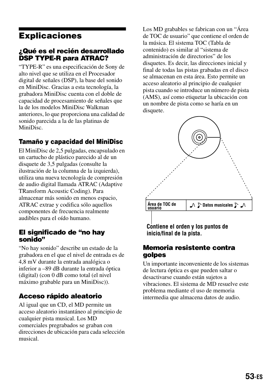 Explicaciones | Sony MZ-B100 User Manual | Page 107 / 164
