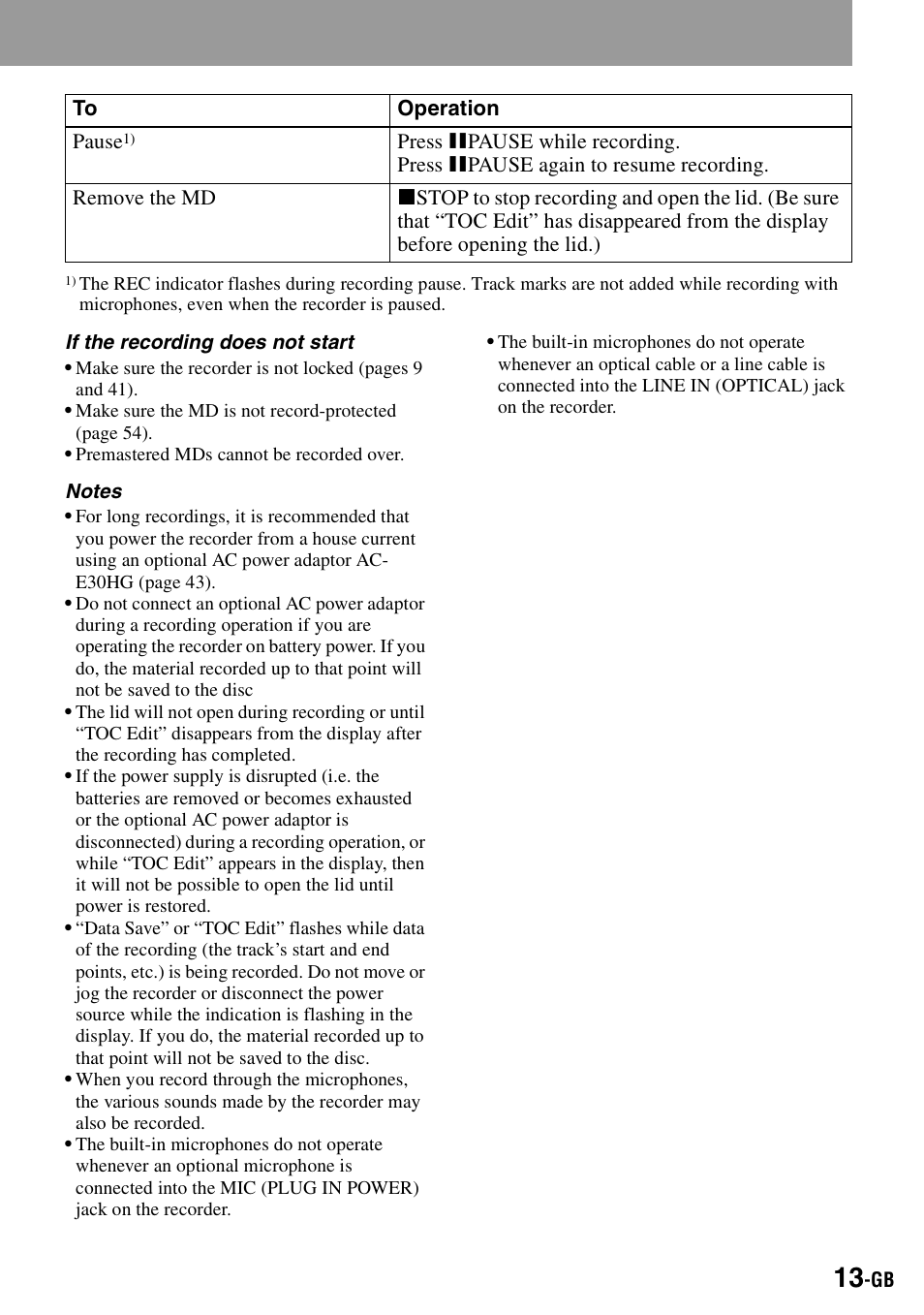 Sony MZ-B100 User Manual | Page 13 / 164