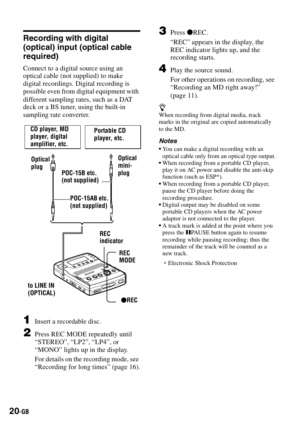 Sony MZ-B100 User Manual | Page 20 / 164