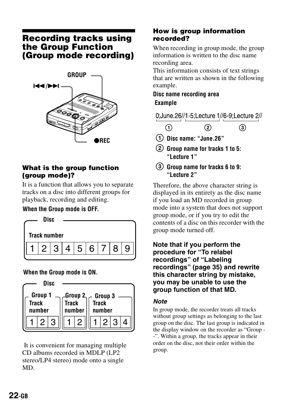 Sony MZ-B100 User Manual | Page 22 / 164