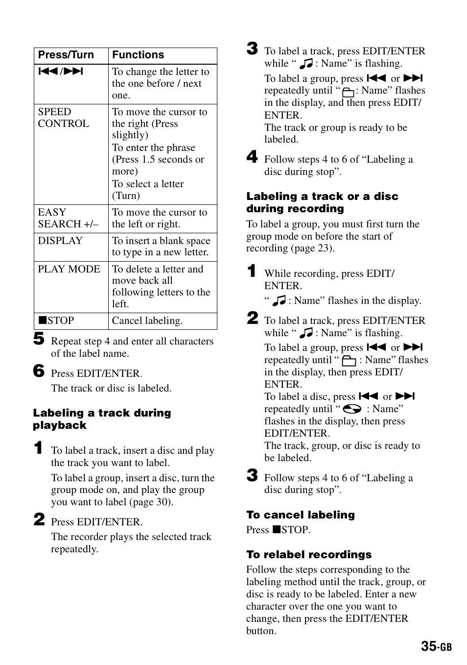 Sony MZ-B100 User Manual | Page 35 / 164