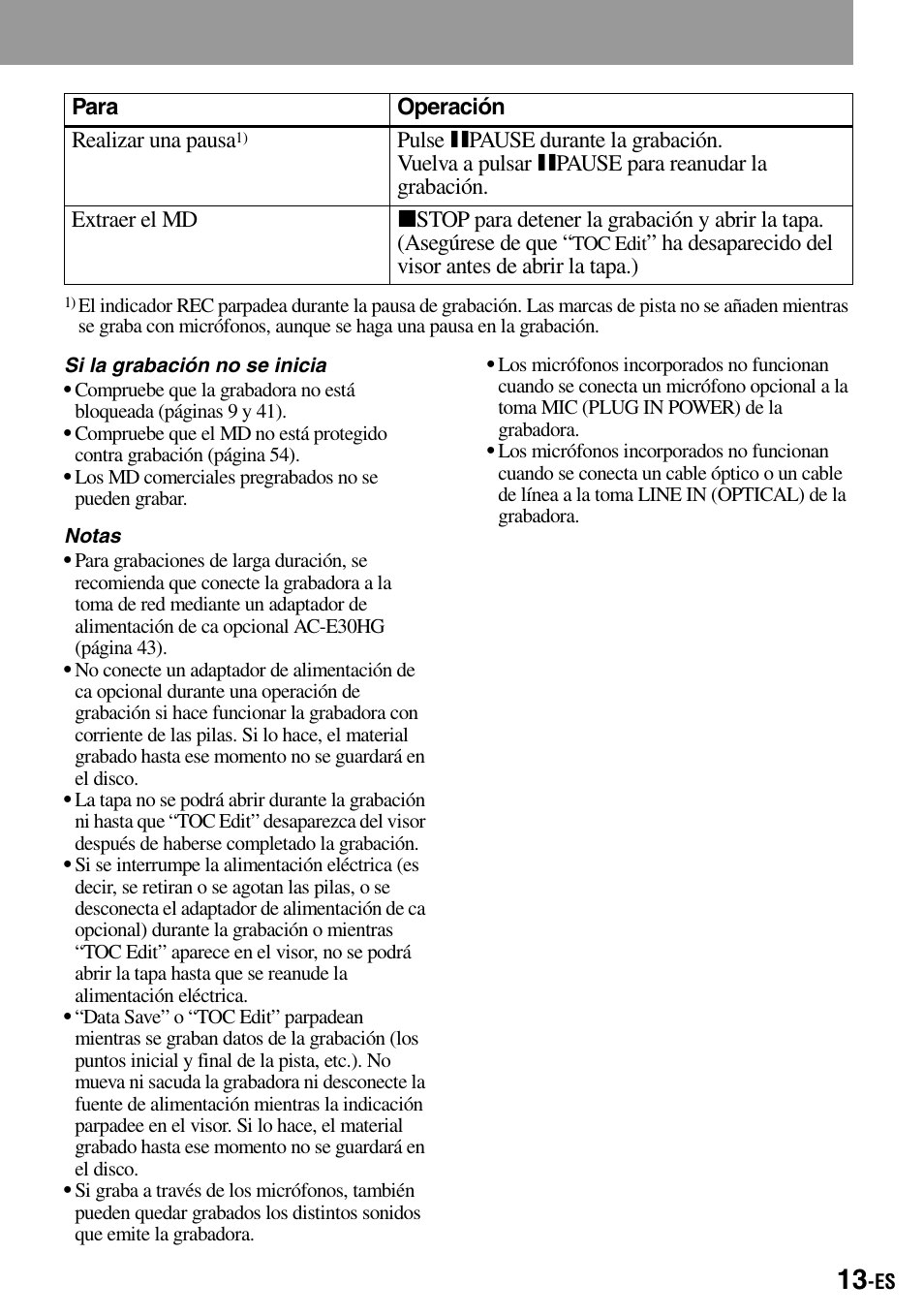 E (13) | Sony MZ-B100 User Manual | Page 67 / 164