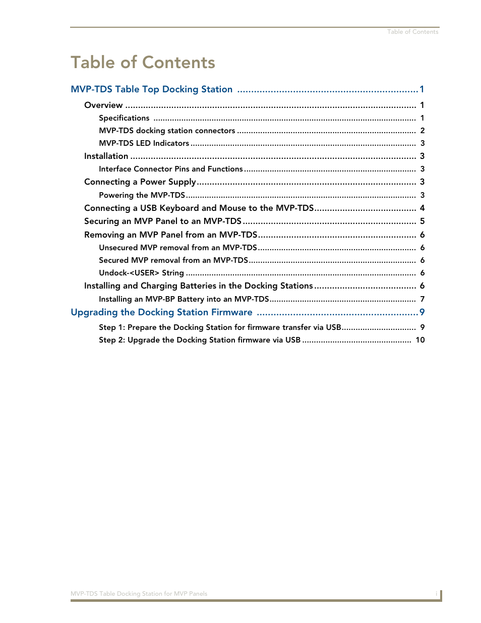 AMX Table Docking Station MVP-TDS User Manual | Page 5 / 20