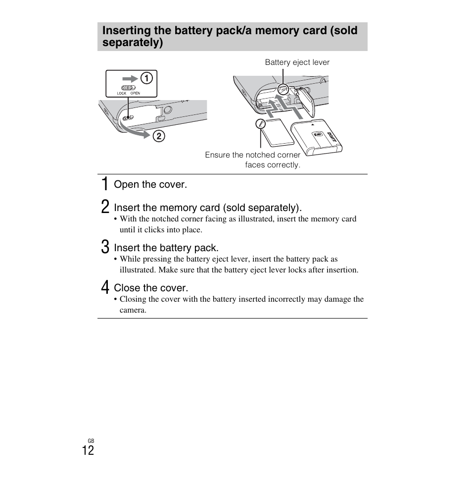 Sony DSC-H90 User Manual | Page 12 / 52