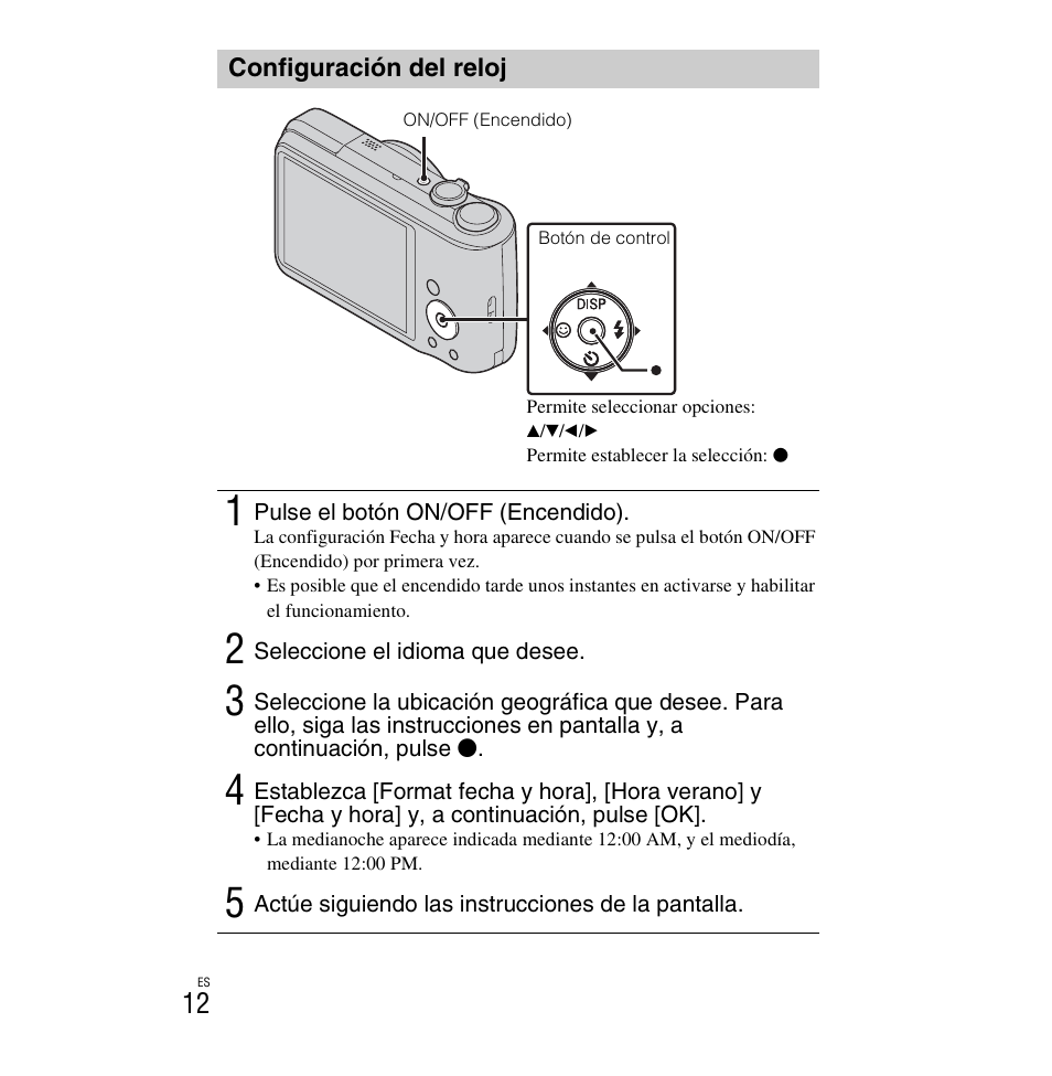 Configuración del reloj | Sony DSC-H90 User Manual | Page 38 / 52