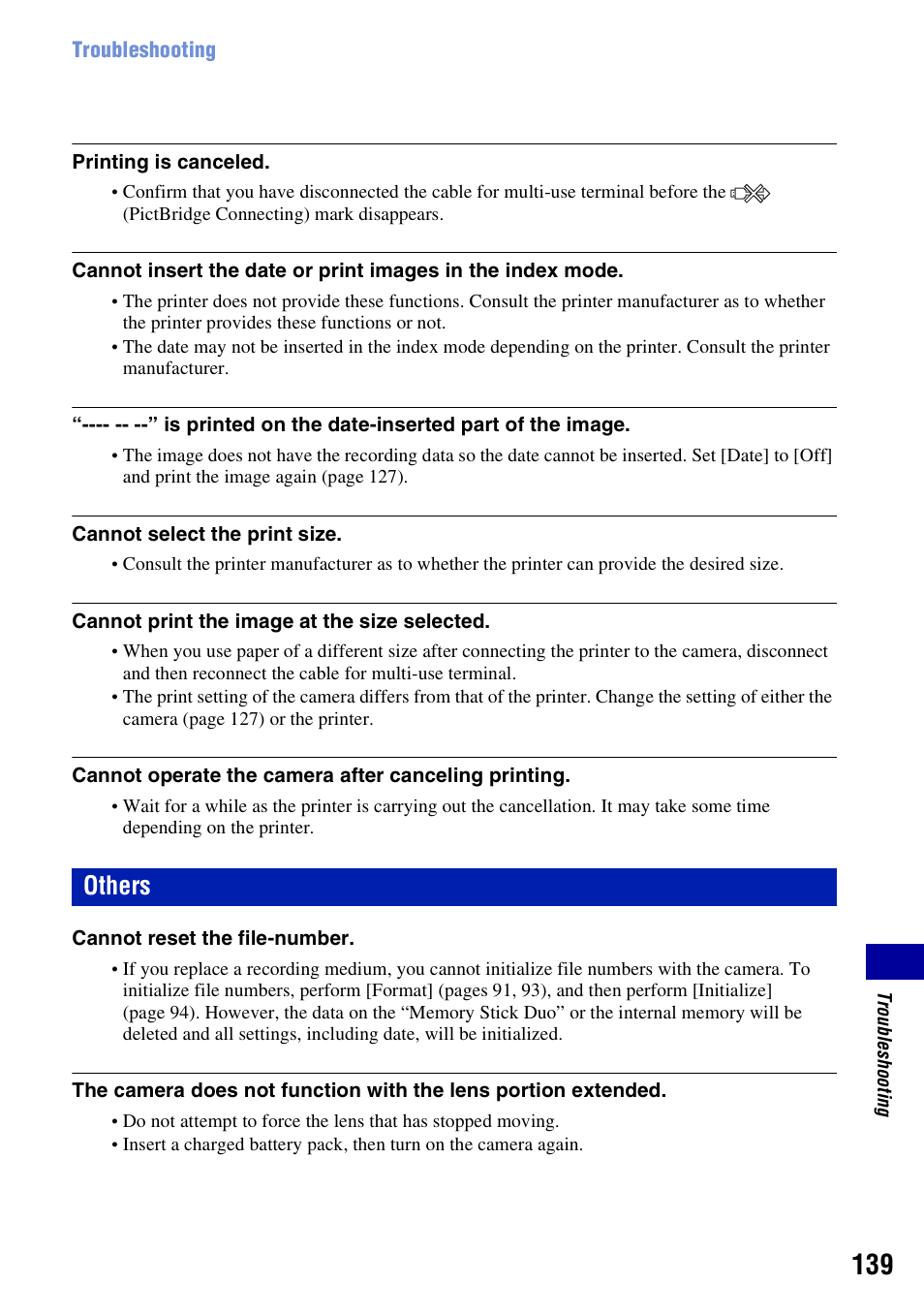 Others | Sony DSC-H50 User Manual | Page 139 / 154