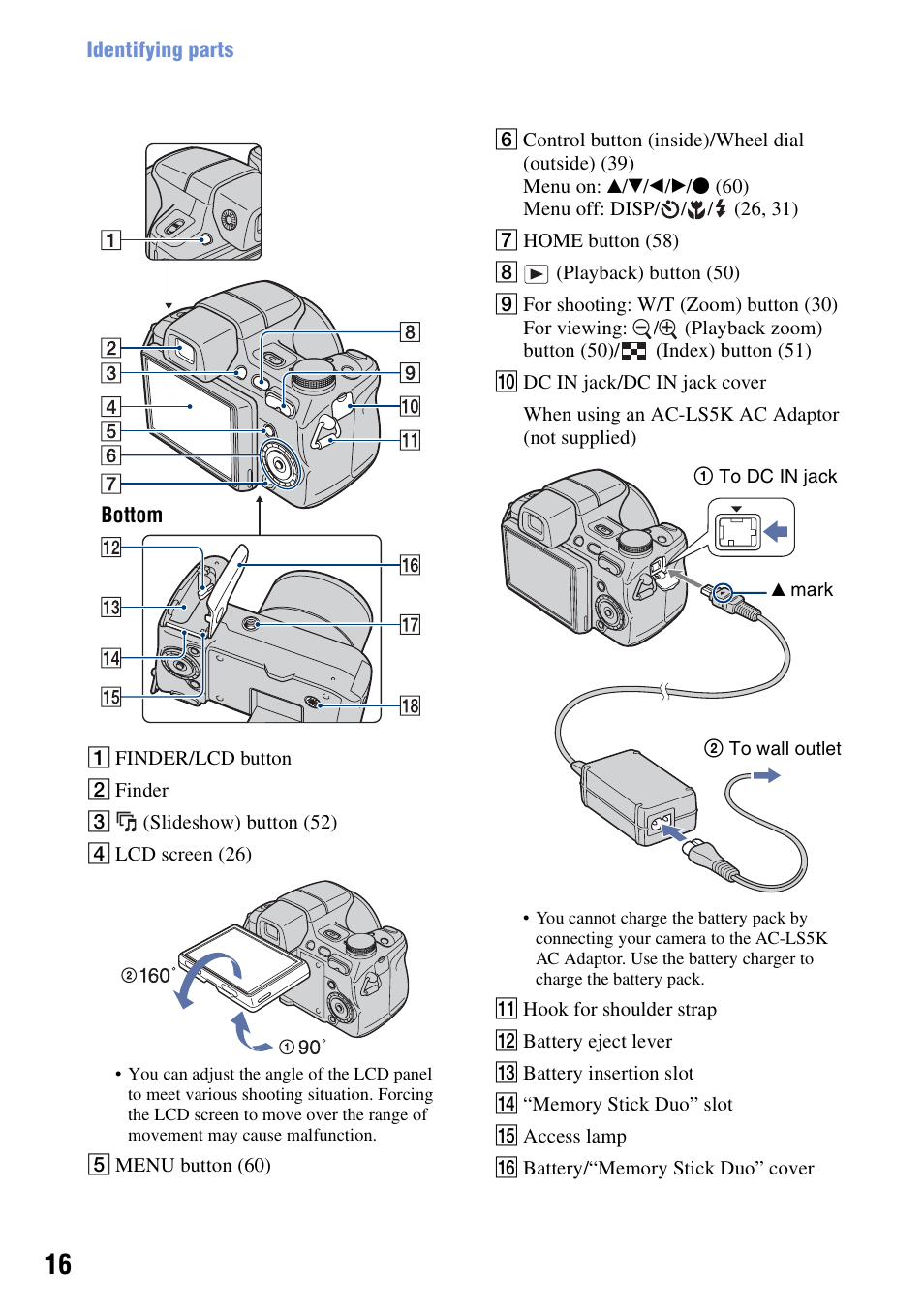 Sony DSC-H50 User Manual | Page 16 / 154