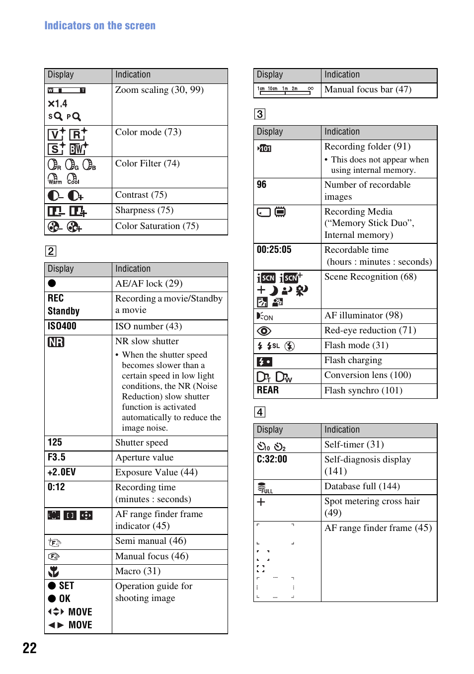 Sony DSC-H50 User Manual | Page 22 / 154