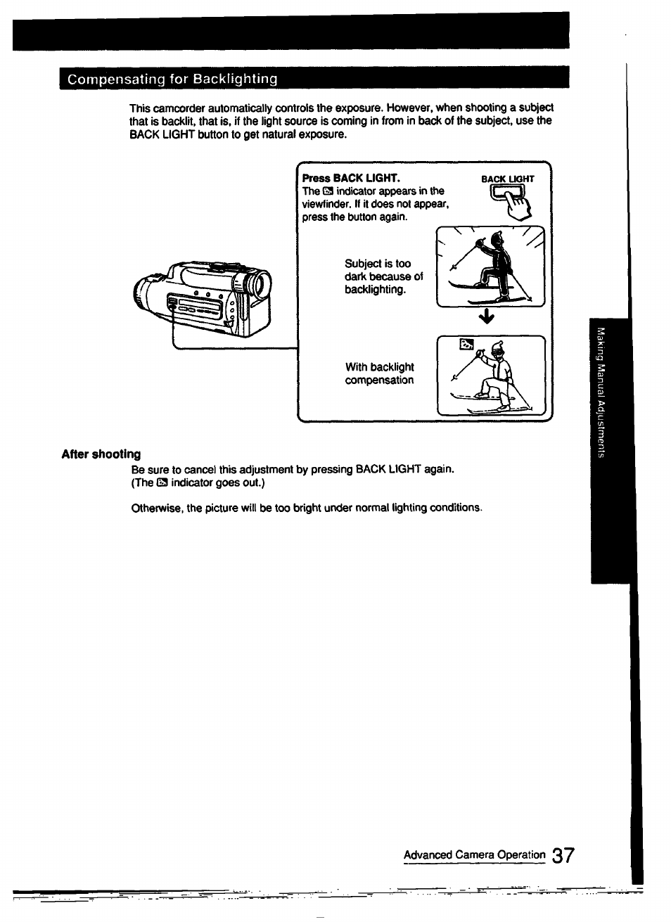 After shooting | Sony CCD-FX510 User Manual | Page 37 / 76