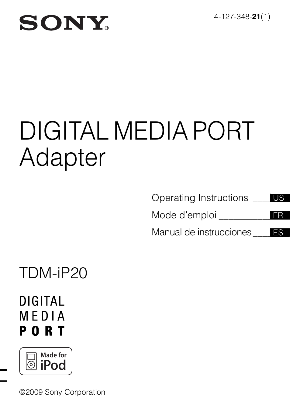 Sony TDM-iP20 User Manual | 40 pages