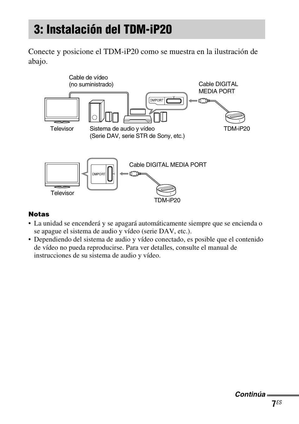 Instalación del tdm-ip20, Instalación de la unidad, Tdm-ip20 | Sony TDM-iP20 User Manual | Page 31 / 40