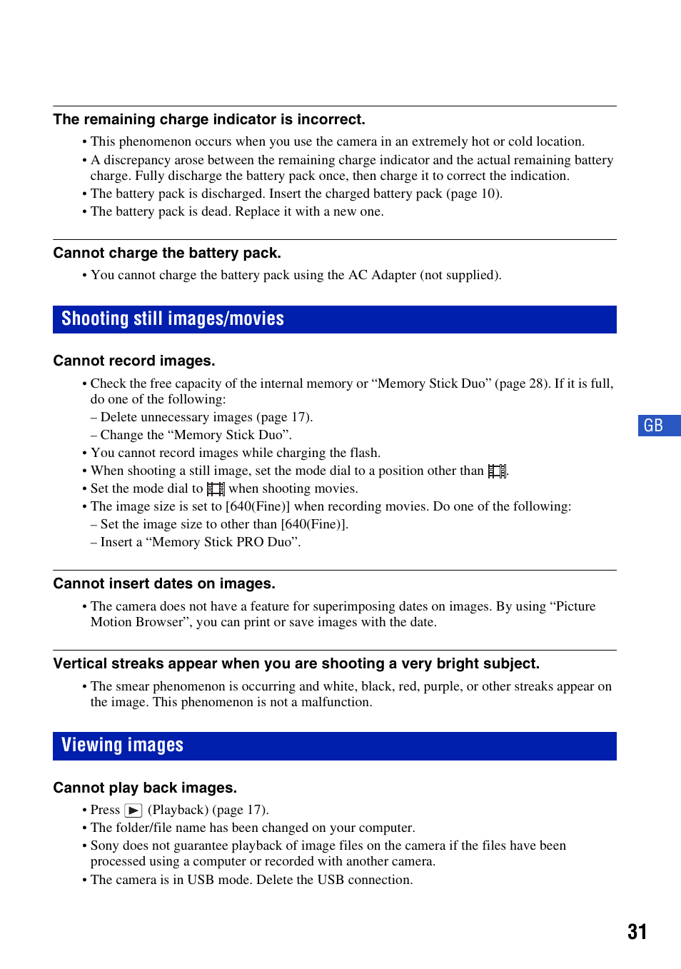 Shooting still images/movies, Viewing images, Shooting still images/movies viewing images | Sony DSC-H3 User Manual | Page 31 / 68