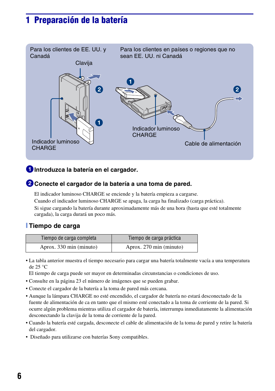 1 preparación de la batería | Sony DSC-H3 User Manual | Page 40 / 68