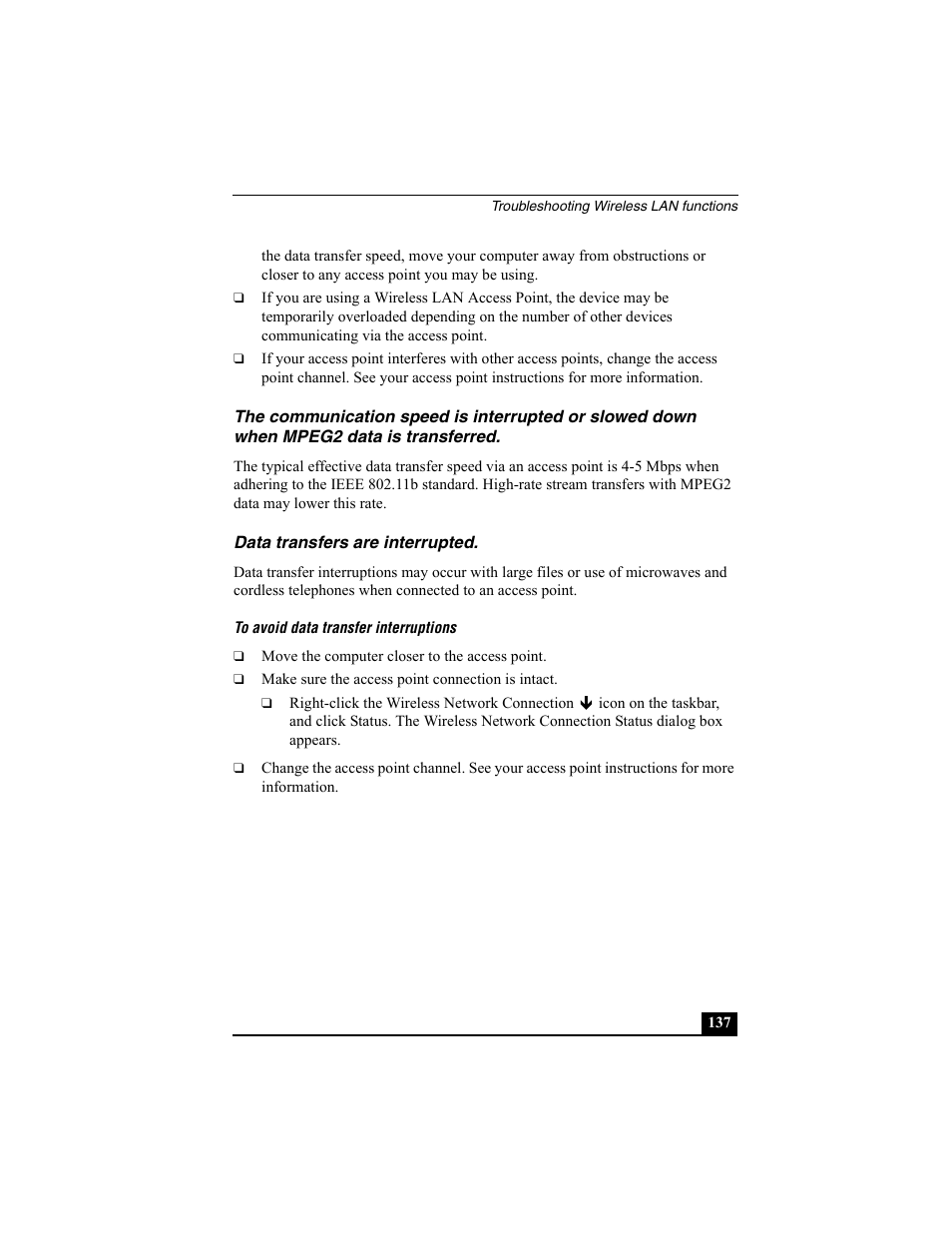 H3 - data transfers are interrupted | Sony PCG-VX88 User Manual | Page 137 / 149