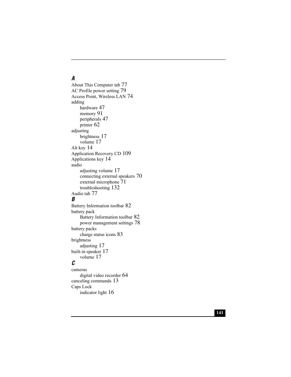 Sony PCG-VX88 User Manual | Page 141 / 149