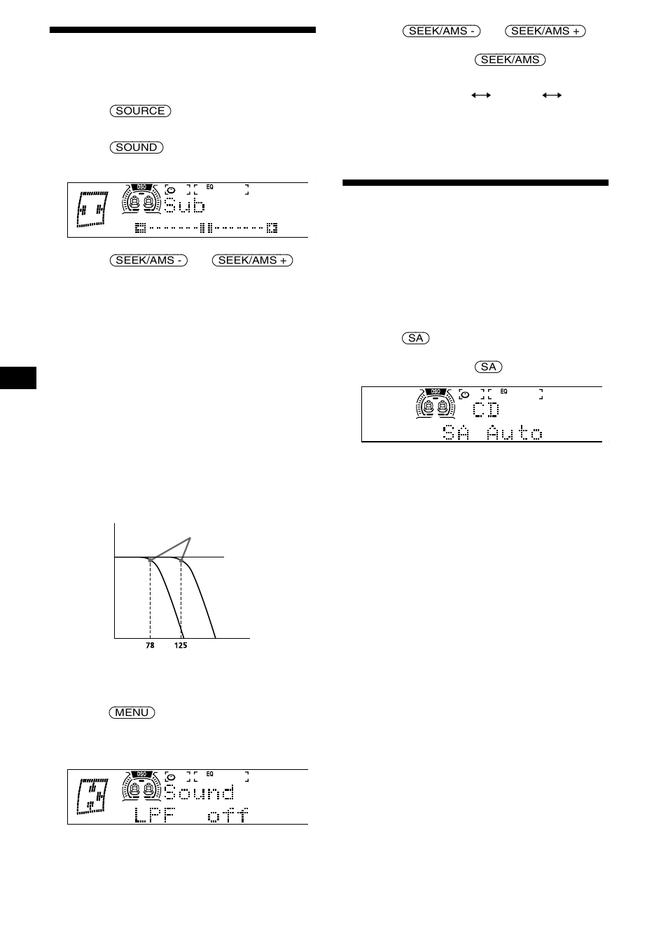 Adjusting the volume of the subwoofer(s), Selecting the spectrum analyzer, Adjusting the volume of the | Subwoofer(s), On 22, 22 adjusting the volume of the subwoofer(s) | Sony WX-4500X User Manual | Page 22 / 80