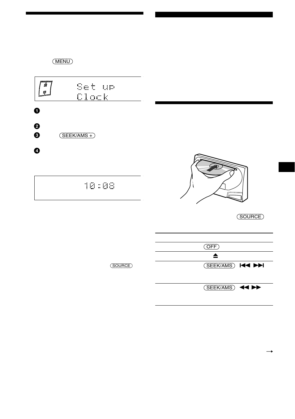 Setting the clock, Cd player cd/md unit (optional), Playing a disc | 9setting the clock | Sony WX-4500X User Manual | Page 9 / 80