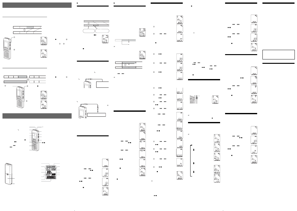 Erasing messages, Index to parts and controls, Erasing messages one by one | Erasing all messages in a folder | Sony ICD-B300 User Manual | Page 2 / 2