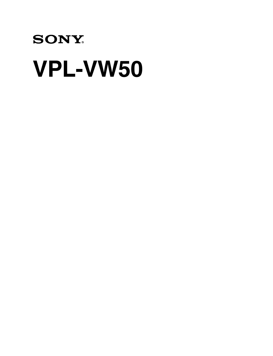 Sony VPL-VW50 User Manual | 16 pages