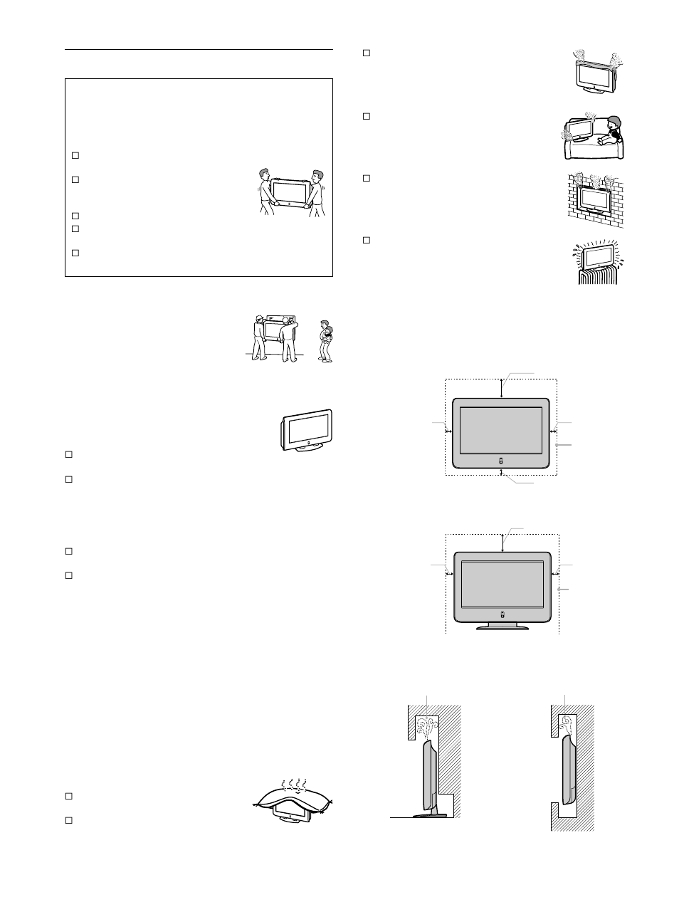 Installation and moving | Sony KE-42M1 User Manual | Page 6 / 84