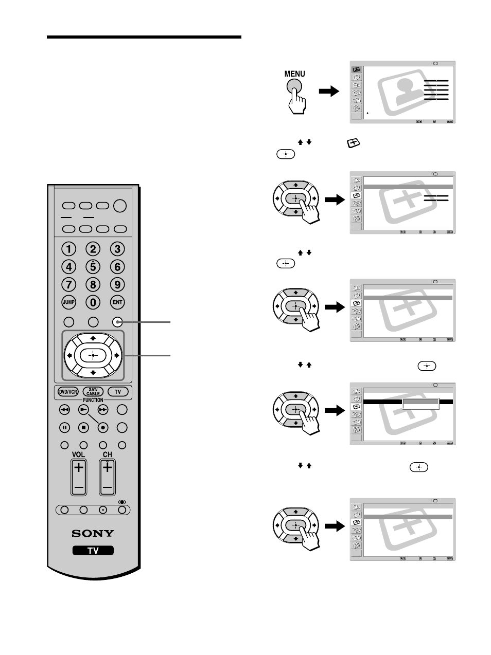 Using the screen saver function, 2 - 7 1, 8 using the screen saver function, Press menu | Press v/v to select (screen), then press, Press v/v to select “screen saver,” then press, Press v/v to select “orbit,” then press | Sony KE-42M1 User Manual | Page 74 / 84