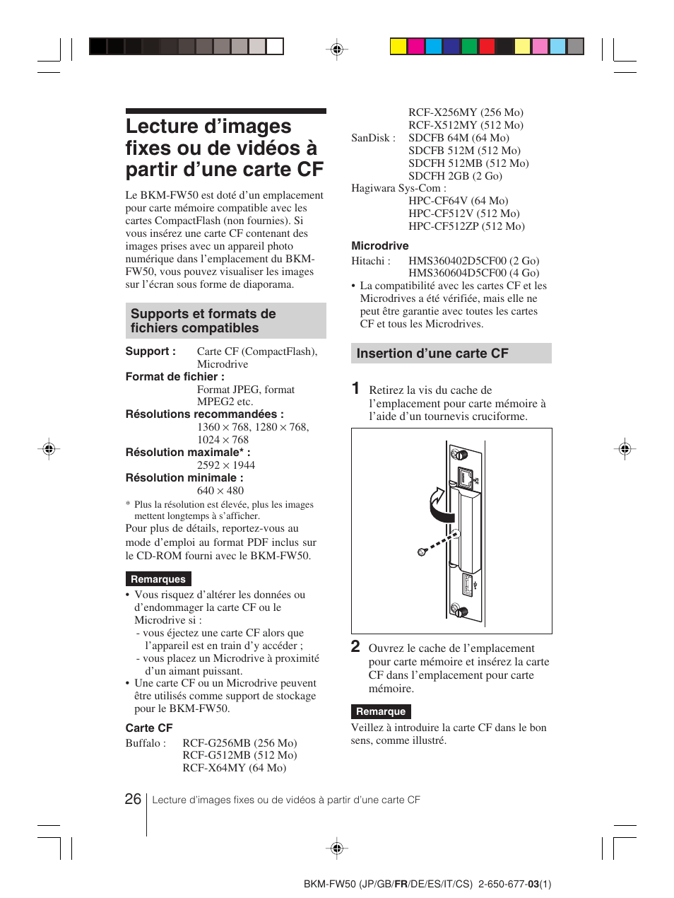 Sony BKM-FW50 User Manual | Page 26 / 64