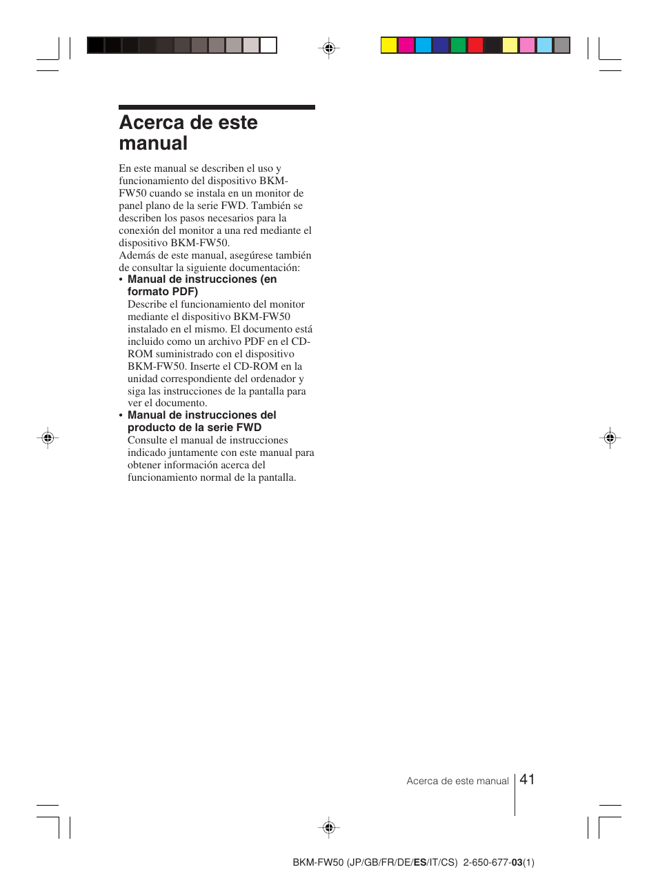 Acerca de este manual | Sony BKM-FW50 User Manual | Page 41 / 64