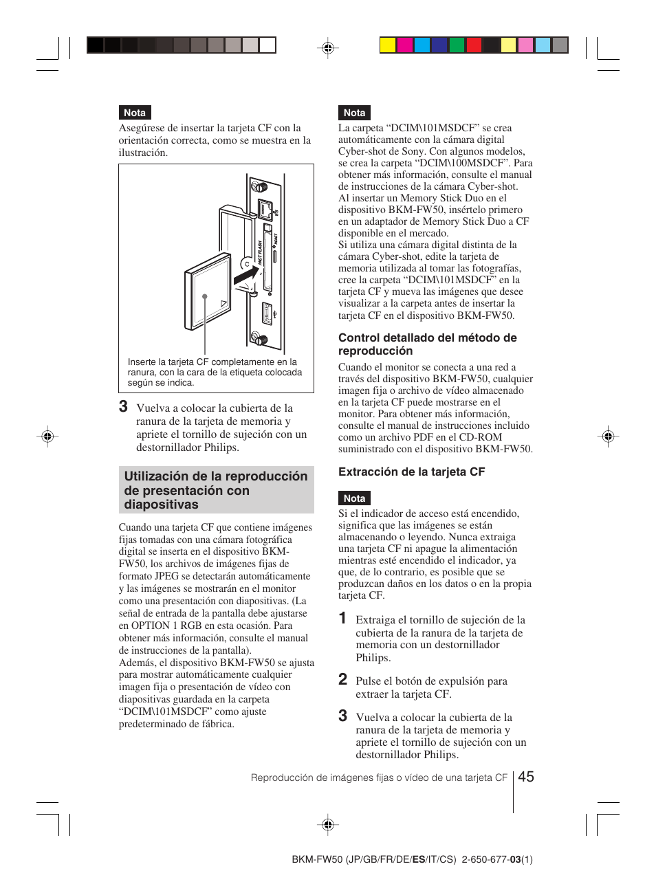 Sony BKM-FW50 User Manual | Page 45 / 64