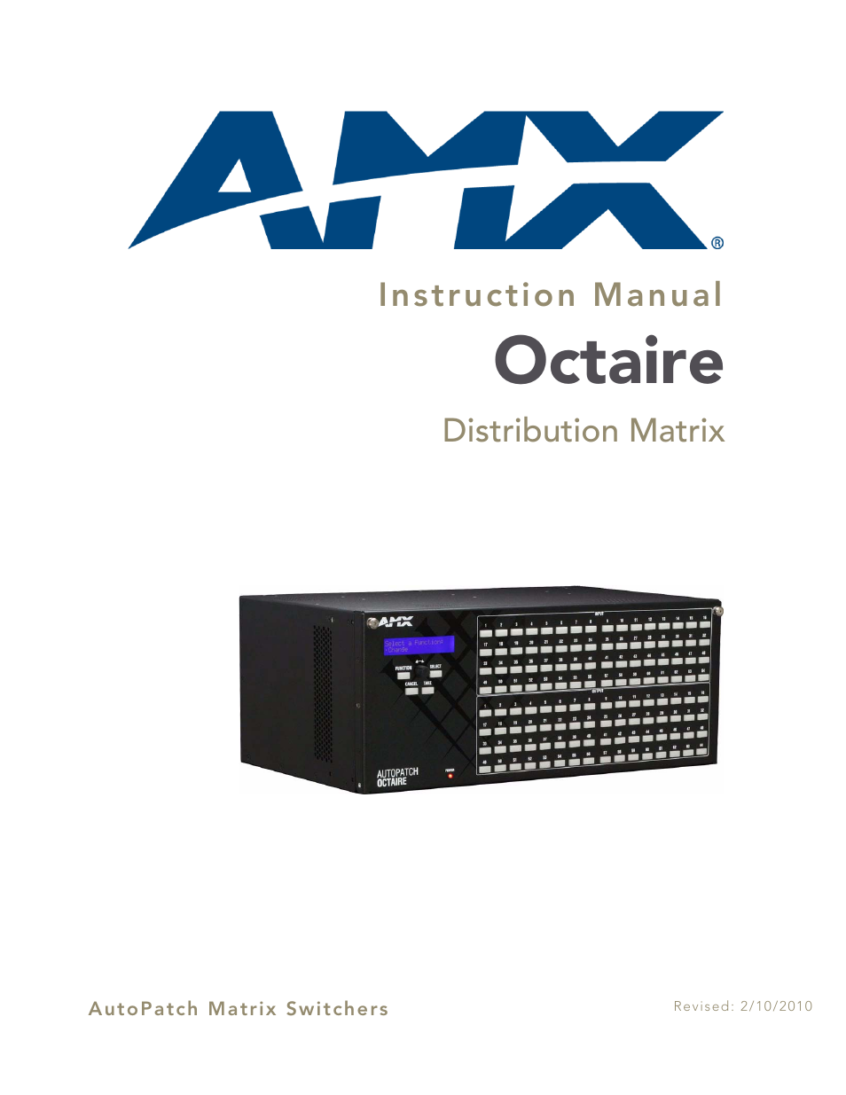 AMX Distribution Matrix Octaire User Manual | 105 pages