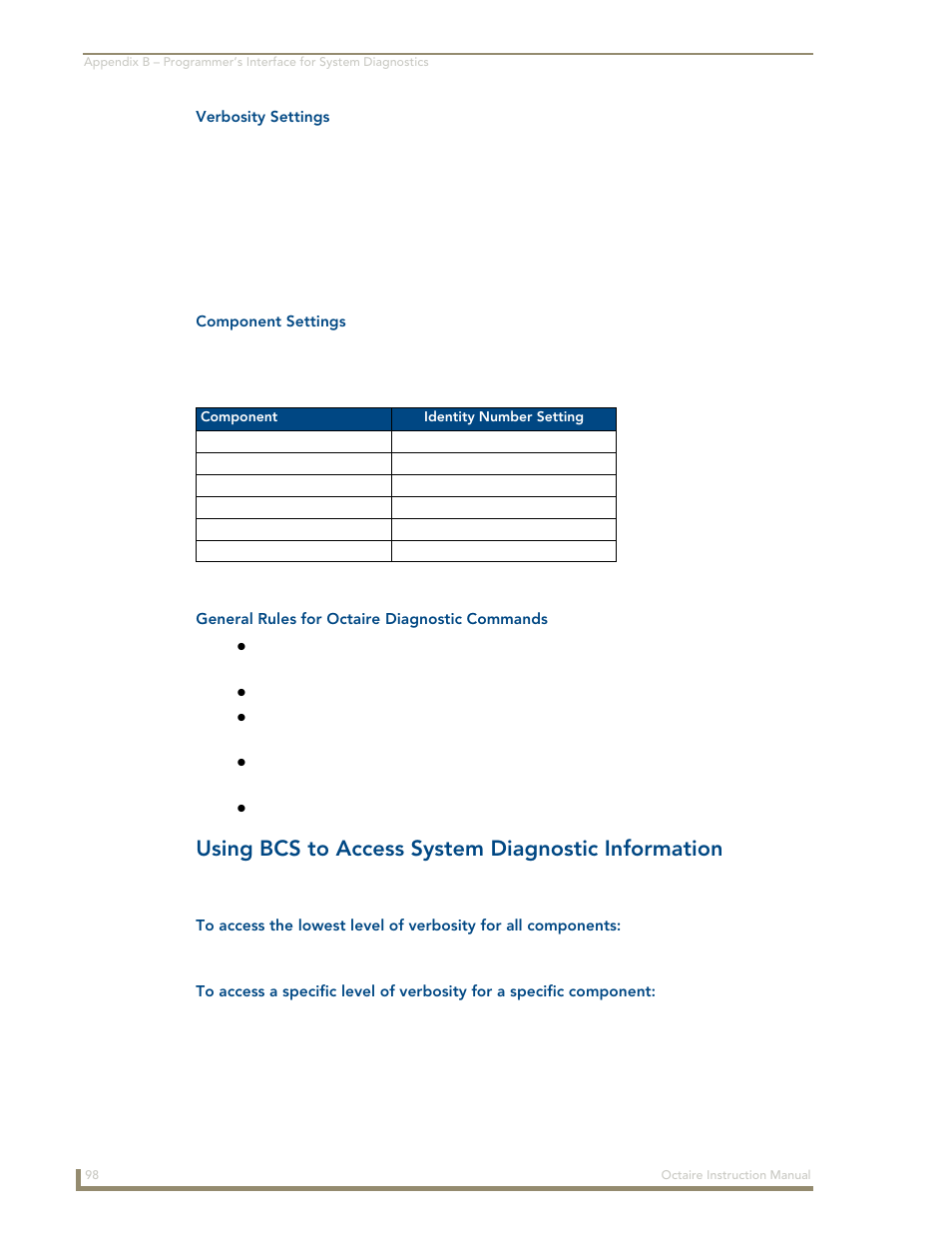 Using bcs to access system diagnostic information | AMX Distribution Matrix Octaire User Manual | Page 102 / 105