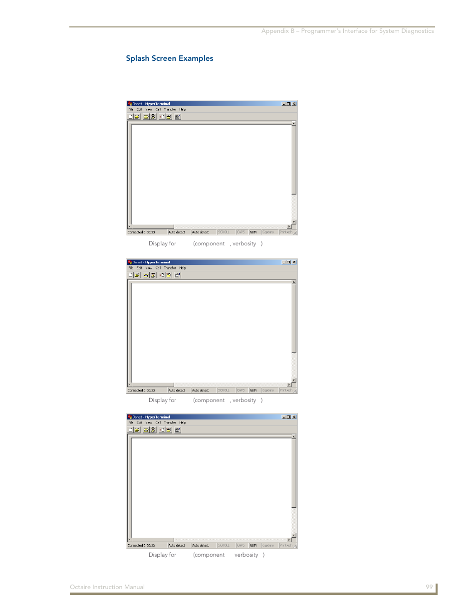 Splash screen examples | AMX Distribution Matrix Octaire User Manual | Page 103 / 105