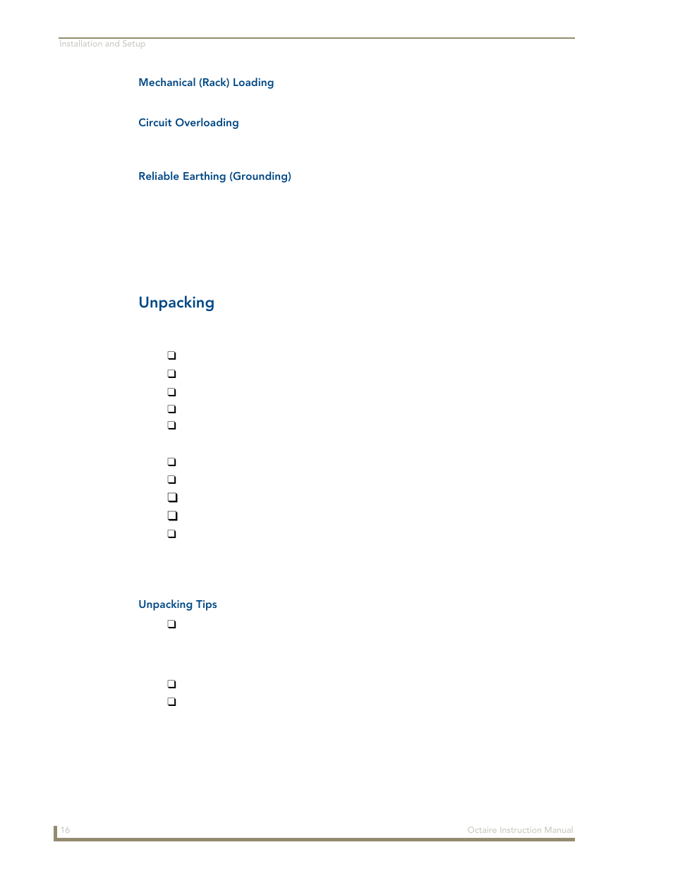 Unpacking | AMX Distribution Matrix Octaire User Manual | Page 20 / 105