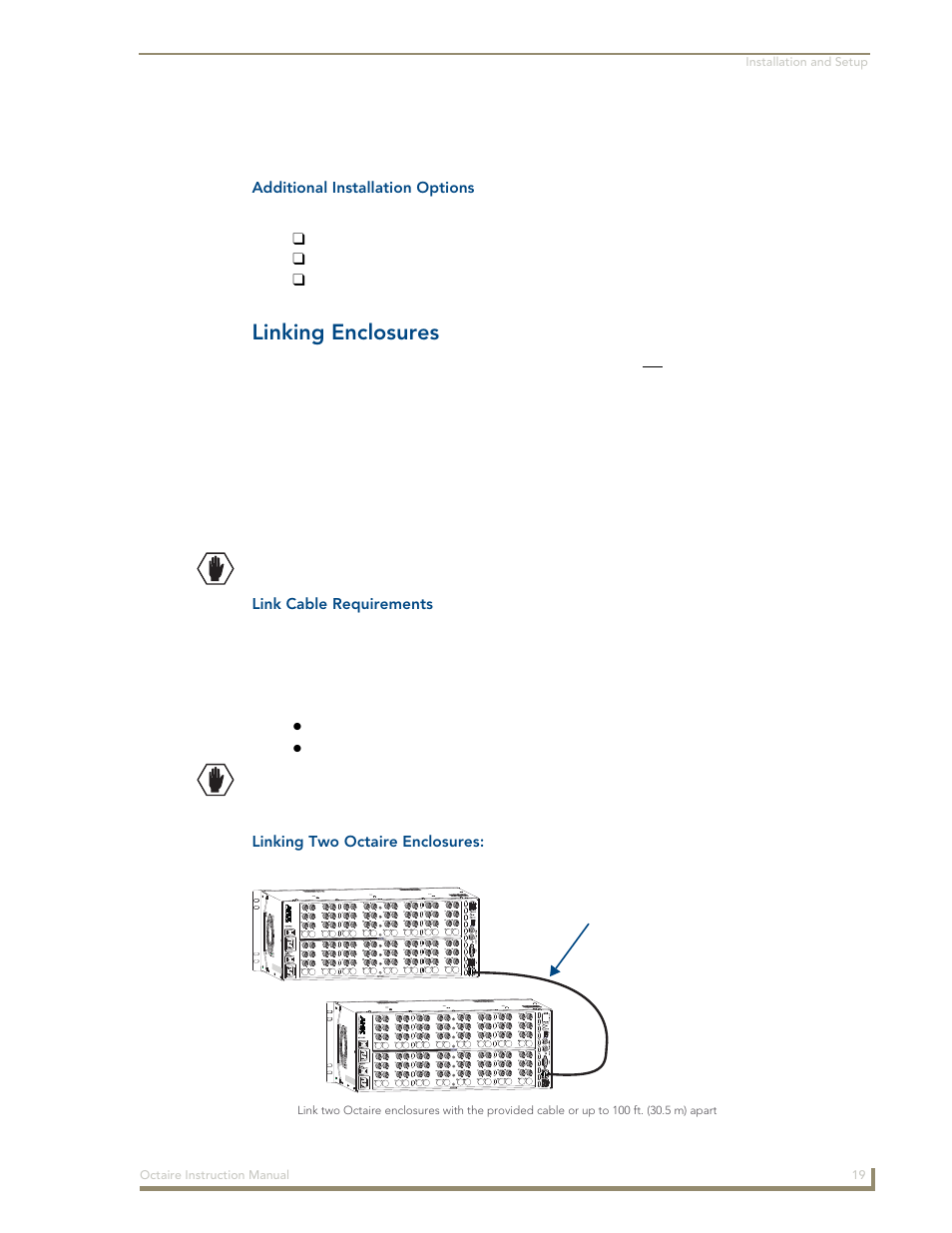 Linking enclosures | AMX Distribution Matrix Octaire User Manual | Page 23 / 105