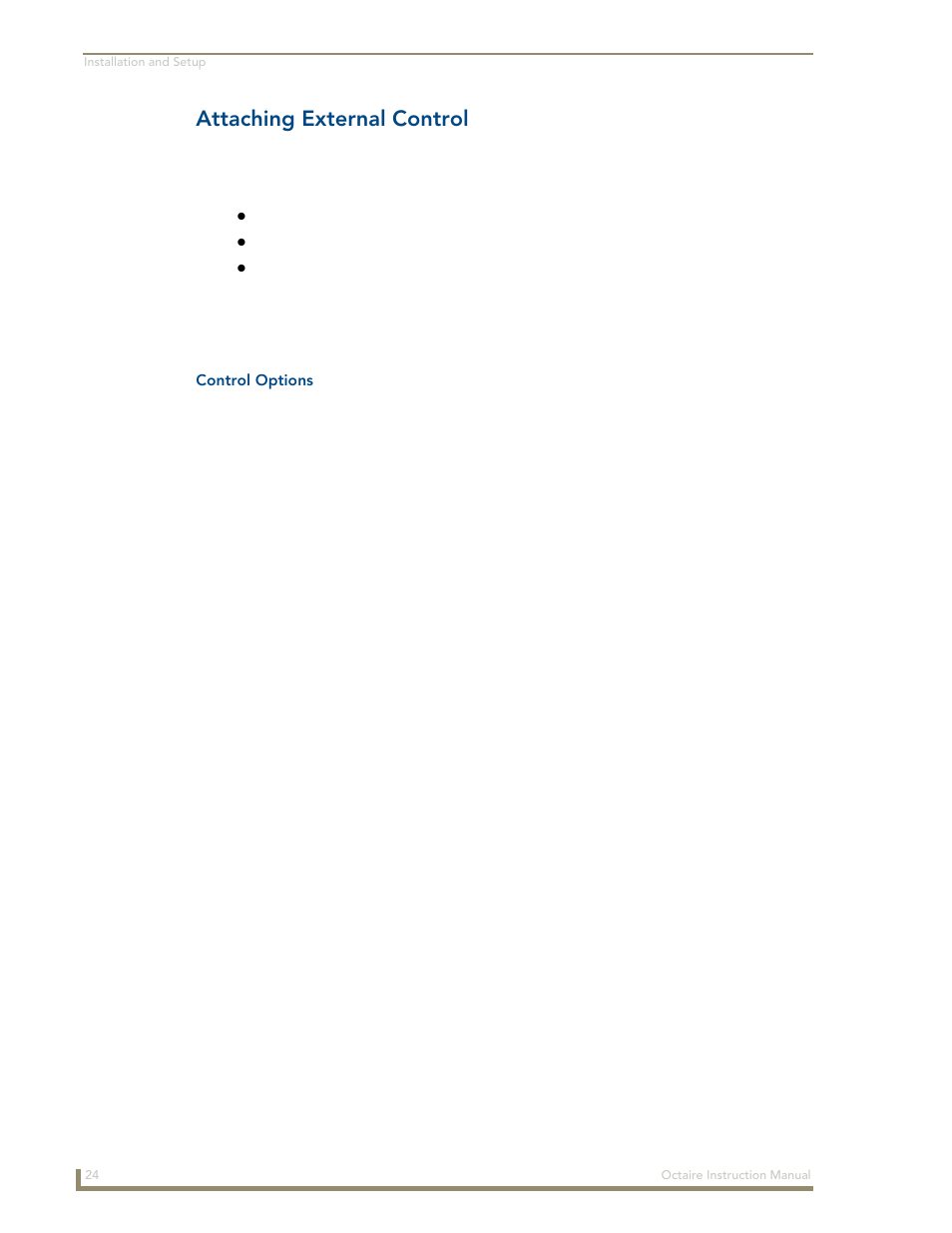 Attaching external control | AMX Distribution Matrix Octaire User Manual | Page 28 / 105