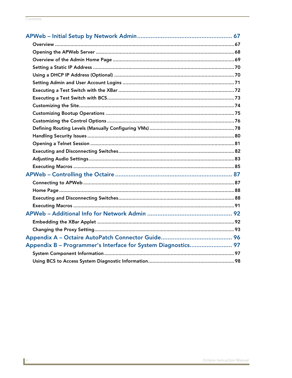 AMX Distribution Matrix Octaire User Manual | Page 4 / 105