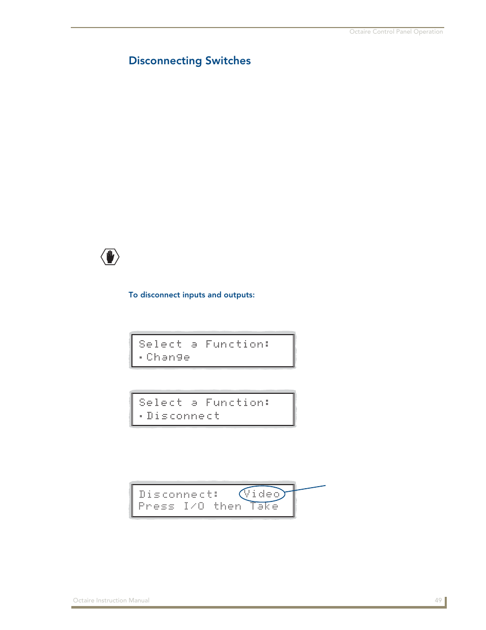 Disconnecting switches | AMX Distribution Matrix Octaire User Manual | Page 53 / 105
