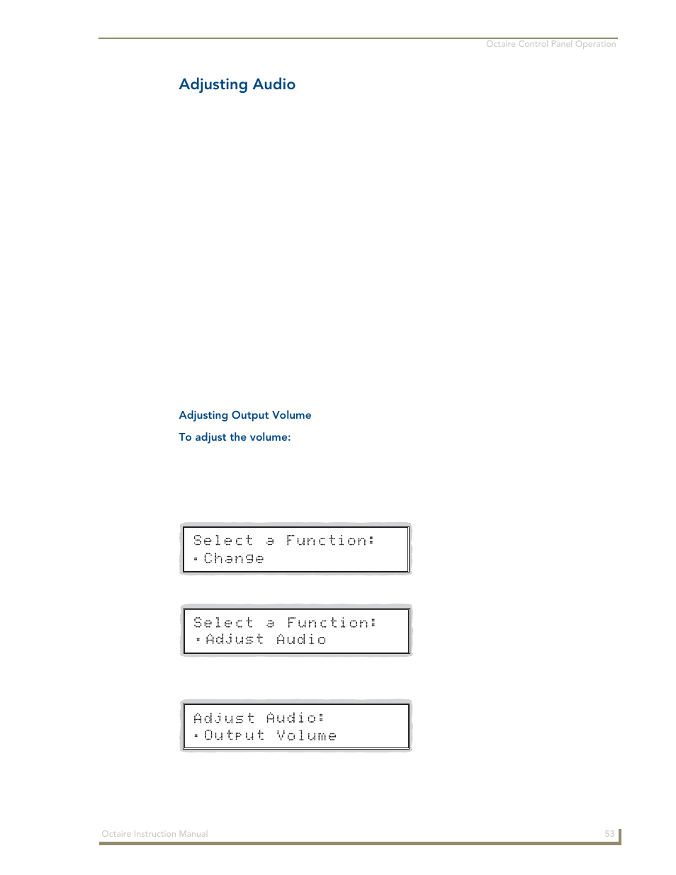 Adjusting audio | AMX Distribution Matrix Octaire User Manual | Page 57 / 105